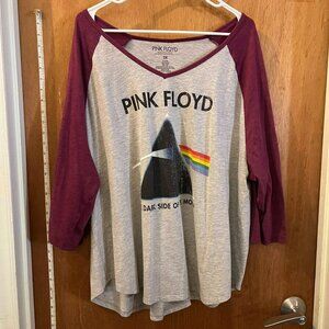 Size 3X - Pink Floyd - Maroon and Gray Vintage Style Concert T-Shirt